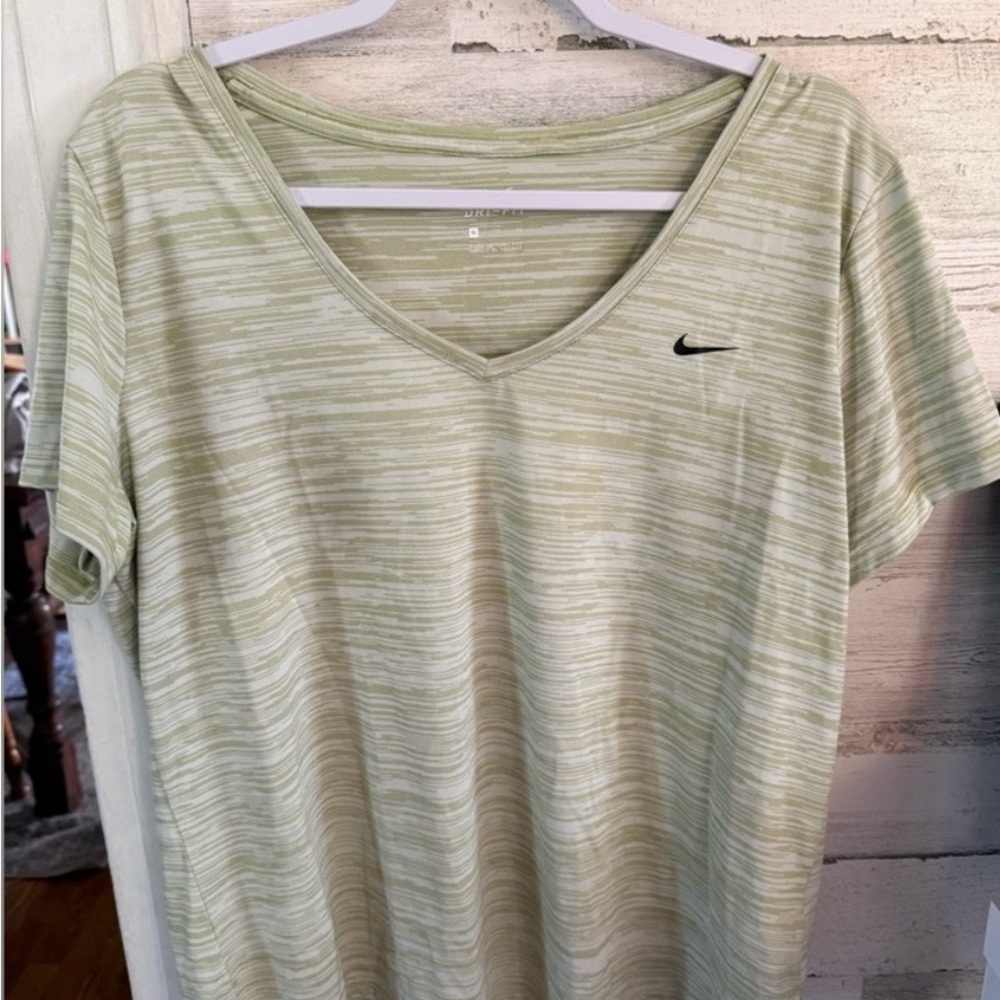 Nike Women's Green Striped Top